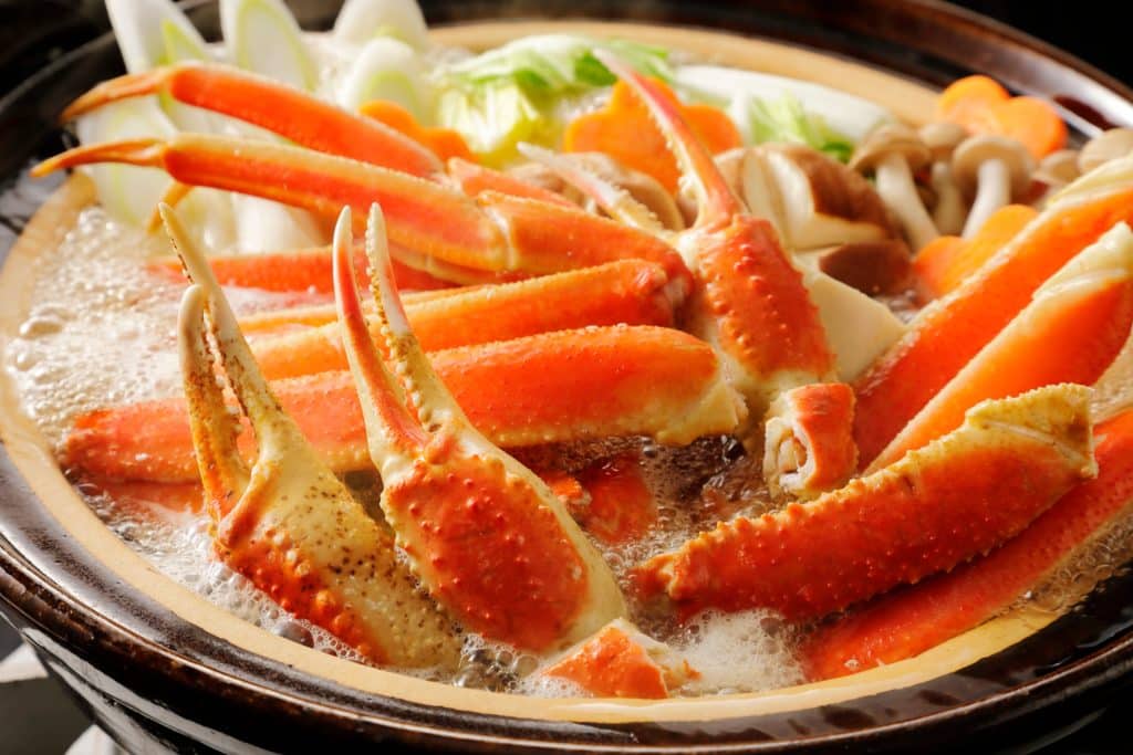 prato japonês com caranguejo, o alimento mais rico em zinco
